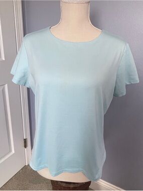 Ann Taylor Women’s Pastel Blue Short Sleeve Crewneck Top size XL